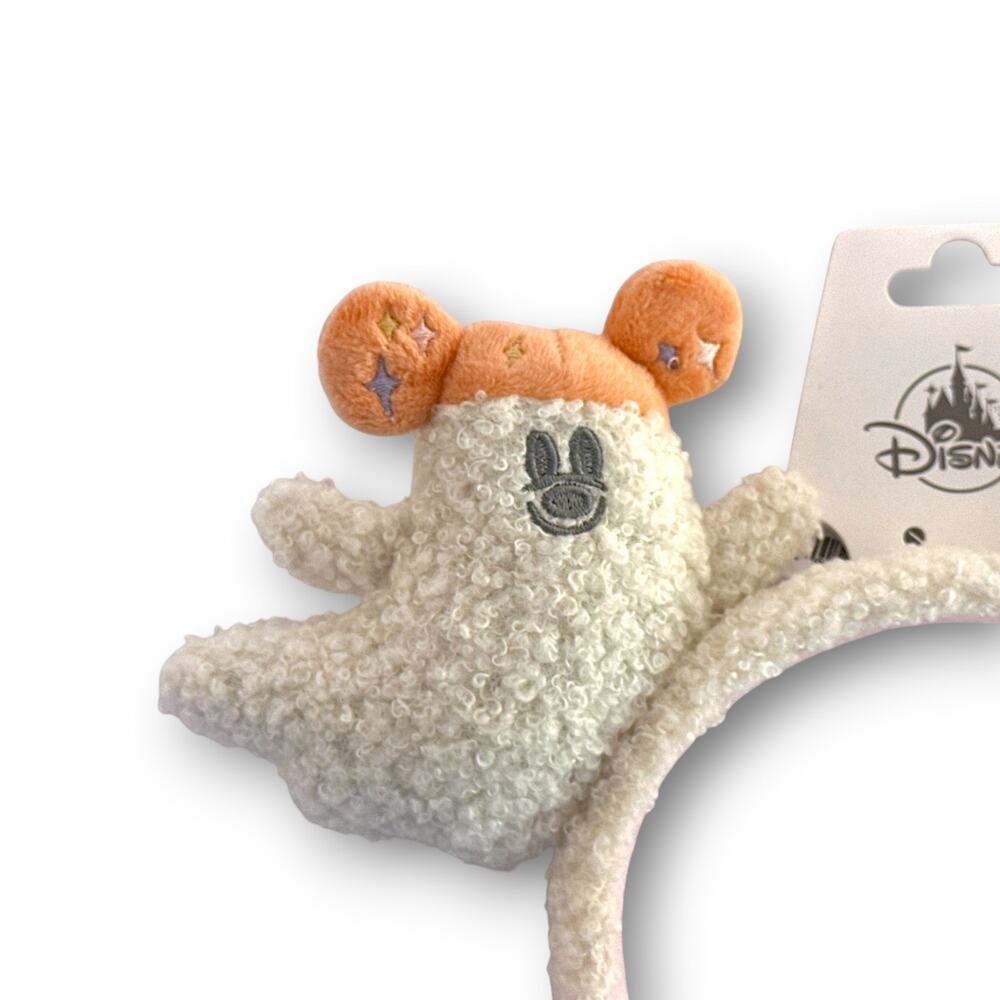 Disney Parks 2026 Cutie Ghost Mickey & Minnie Plush Ghost Ear Headband - Picture 3 of 4